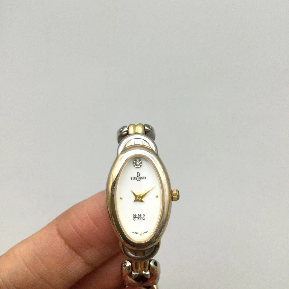 Berenger Womens Watch 16mm Two Tone Oval Dial H-M-S New Battery 7.5